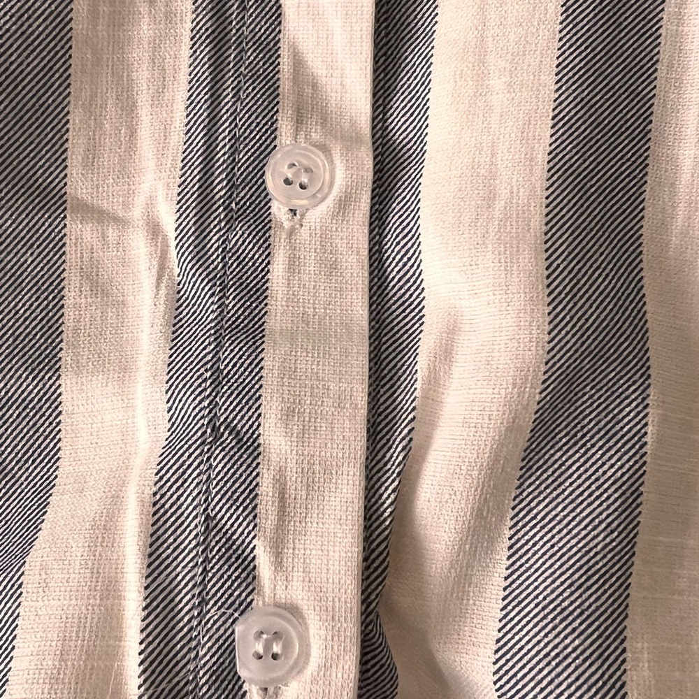 Luna Tuccini Blue and White 3/4 Sleeve Button Down Shirt S new - Picture 9 of 9